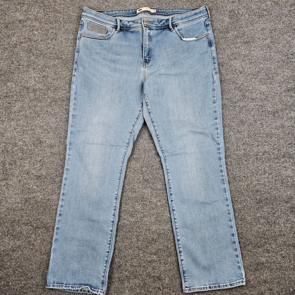 Levis 512 Perfectly Shaping Straight Leg Jeans Women's‎ 22W Light Wash High Rise